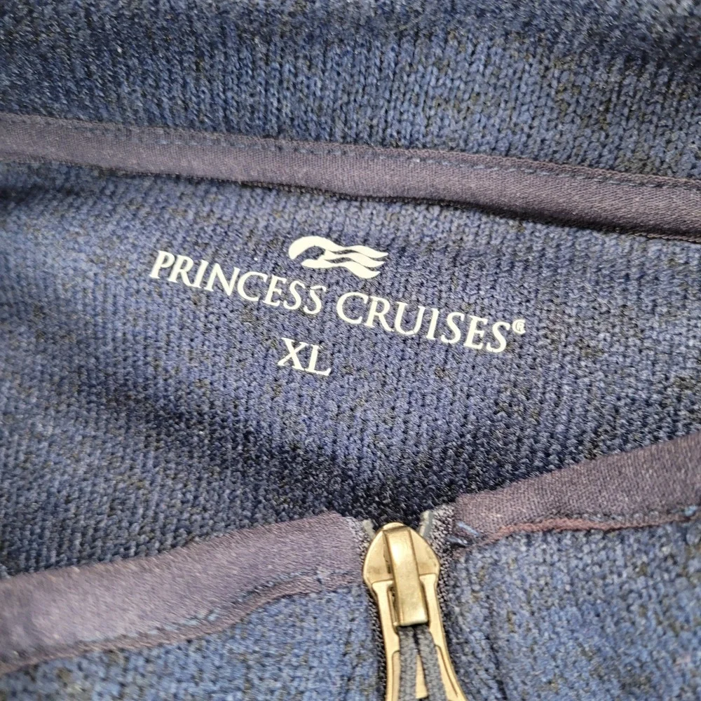Princess Cruises Mens XL Navy Blue Fleece Zip Up‎ Jacket Canada New England